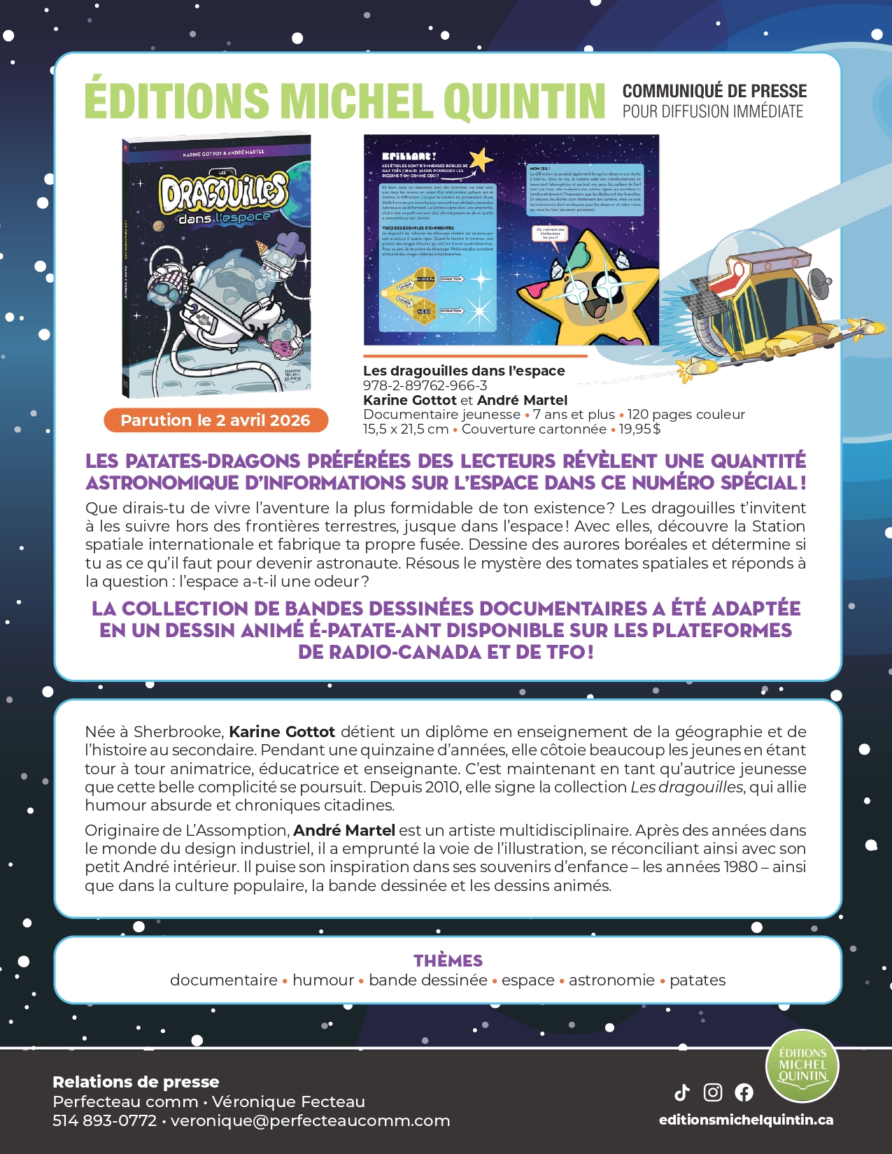 Les Dragouilles dans l&rsquo;espace : Les patates-dragons préférées des lecteurs révèlent une quantité astronomique d’informations sur l’espace dans ce numéro spécial ! 